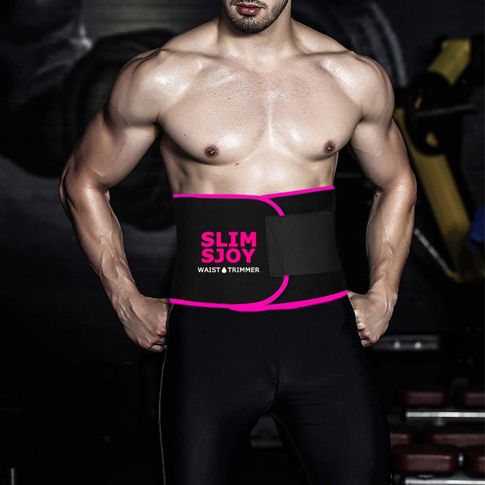 Slim Sjoy Waist Trimmer, Weight Loss Increase Circulation, Sweat More, Max Fat Burning Capabilities, Enhanced Workouts Effect, Slim Body Sweat Wrap Belt Trim Silhouette for Men and Women (M)