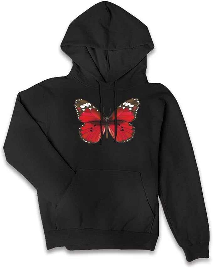 Colorful Butterfly Pullover Hoodie Hooded Sweatshirts Print With Pocket