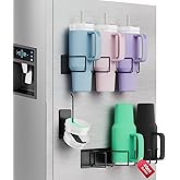 ABABULI Magnetic Stanley Cup Holder for Fridge, Magnetic Tumbler Holder for Fridge, 2 PCS Stanley Cup Magnetic Holder with Tumbler Lid Organizer for 40 oz Stanley Cup for Kitchen, Cabinet