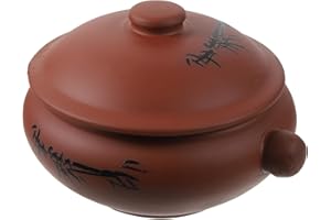 SEWCHICS Ceramic Stew Pot 350Ml Small Soup Casserole Slow Cooker with Lid for Home Kitchen Cooking
