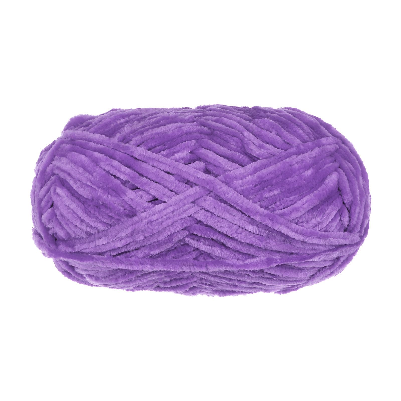 uxcell 1 Skein Velvet Yarn Chenille Yarn 100g/3.5oz 87 Yards Total Length 6# Super Bulky Polyester Soft Blanket Yarn for Knitting Weaving Bag Scarf, Purple