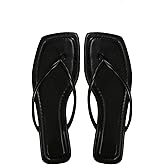 GORGLITTER Women's Square Open Toe Flip Flop Minimalist Thong Flat Sandals Slide On Summer Vacation 2026 Dressy Shoes
