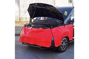 QUYDDC Thicker Fender Covers for Mechanic Mat Accessories with Strong Magnet and Hooks Convenient Fixation, Waterproof Synthetic Leather Resistant to Corrosion Anti Slip and Waterproof- Red Small