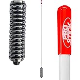 Prostick 4` Foot Fiberglass - White CB Radio Antenna with Heavy Duty Stainless Steel Spring
