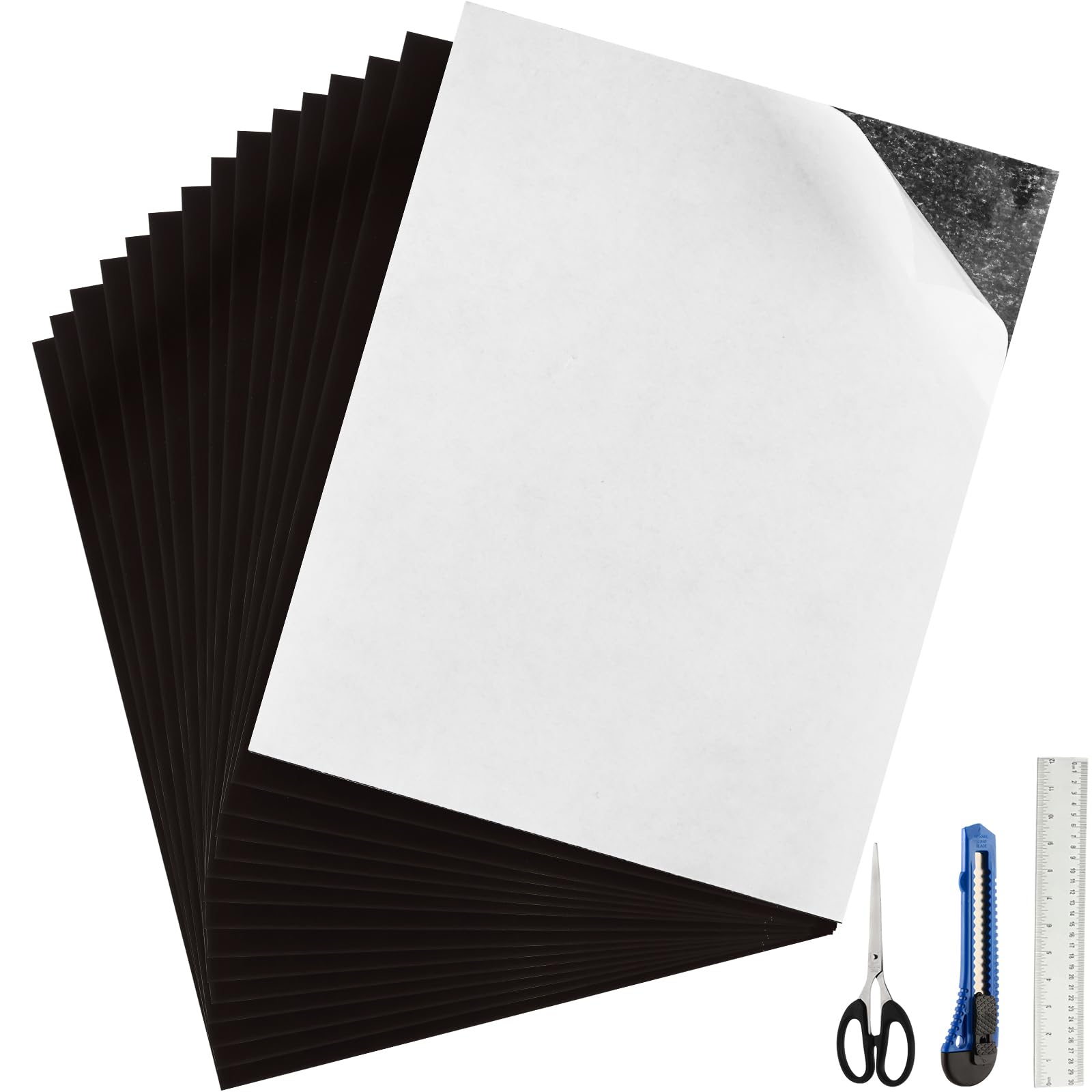 60 Packs 5x7 Inch Magnetic Sheets With Adhesive - 20 Mil Peel And Stick Magnetic Paper For Crafts