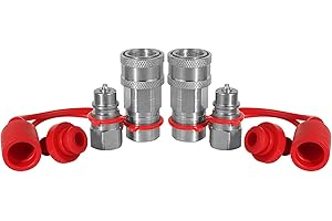 OKBA 1/4" Ag ISO 5675 Hydraulic Quick Connect Pioneer Style Couplers & 1/4" NPT Thread,Interchangeable with ISO 5675 Series Poppet Seal,Ball Seat Valve Coupler Fittings