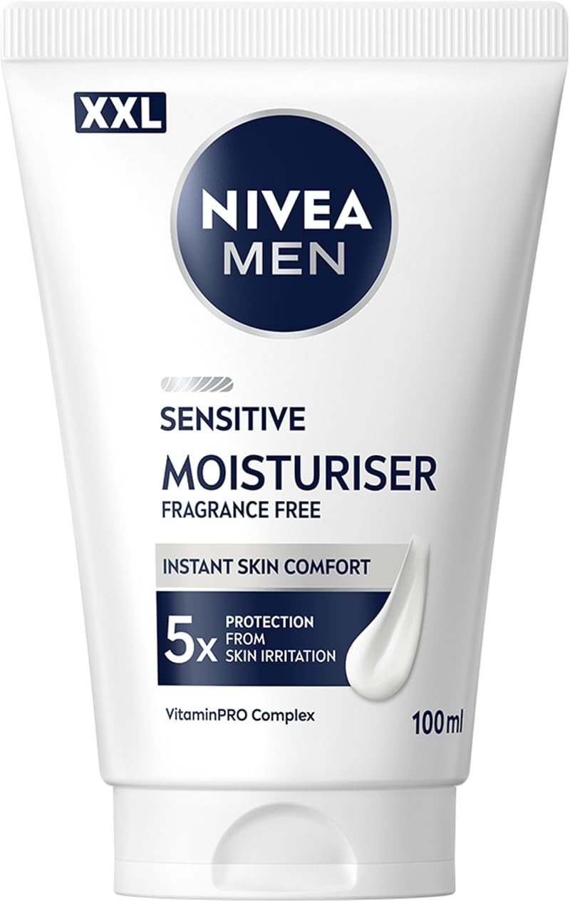 NIVEA MEN Sensitive Facial Moisturiser XXL 100ml 24H Hydration Chamomile