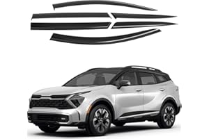 GrandWheel Co Smoke Tinted Tape-On Side Window Vent Visor Deflectors Rain Guards Compatible with Kia Sportage 2023-6pcs. GW0303, BLACK
