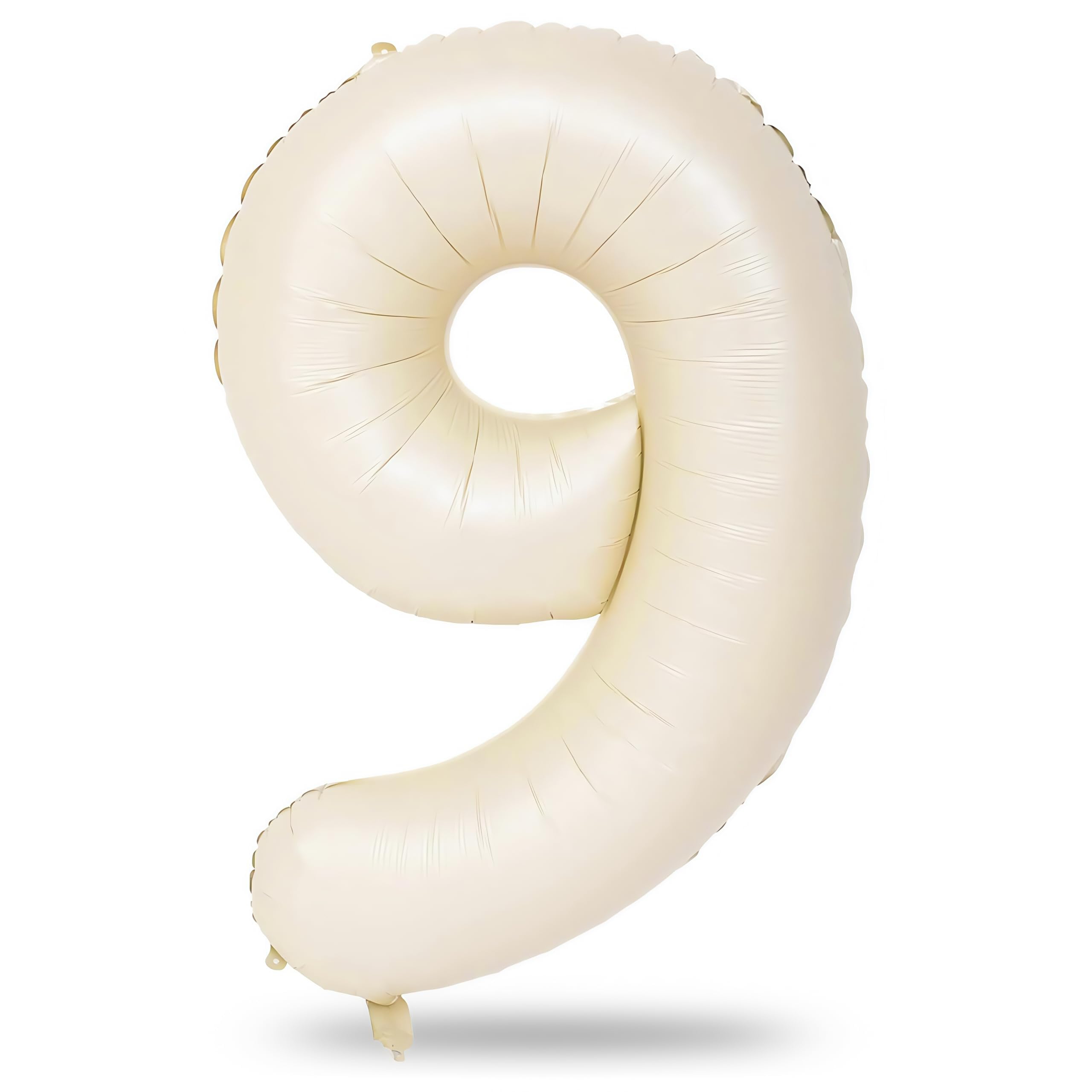 Photo 1 of 40 Inch Balloon Number 9 Beige, Large Cream Foil Number Balloons Set 0-9, Nude Neutral Digital 9 Helium Balloons for Girls Boys Men Women 9th Birthday Anniversary Graduation Christmas Party Decoration