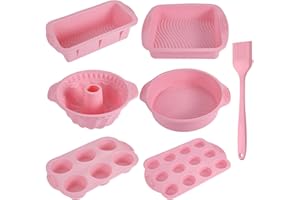 InnoStars Nonstick Silicone Bakeware Set, 7in1 Baking Cake Pan, BPA Free Heat Resistant Bakeware Suppliers Tools Kit for Muff