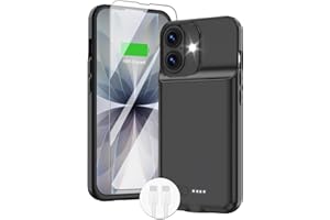 GIN FOXI Battery Case for iPhone 17, Charging Case Charger 8500mAh Ultra-Slim Lightweight Powerful Battery Pack 15W Fast Rechargeable Anti-Fall TPU Juice Box for iPhone 17 (6.3") Black