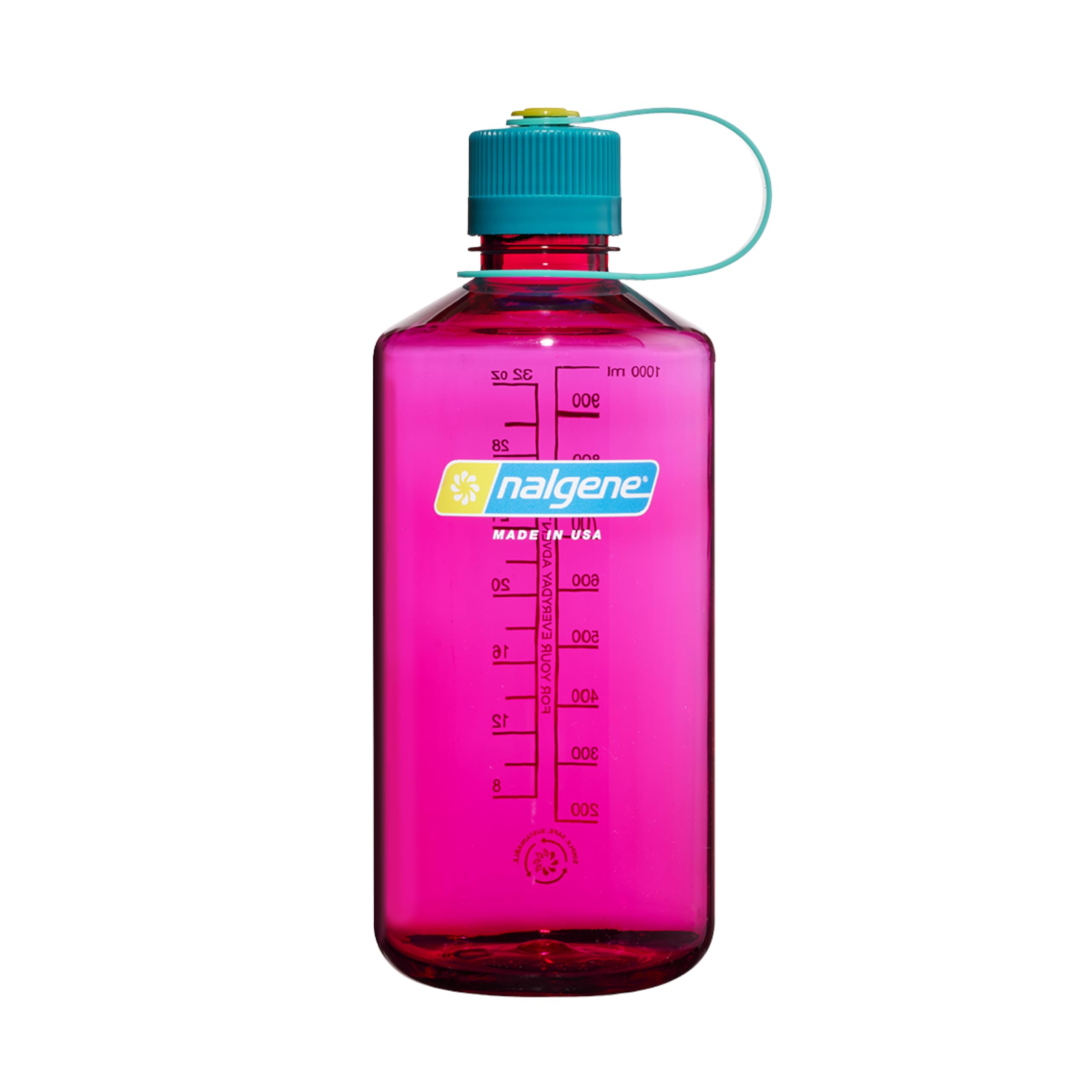 Nalgene Sustain Tritan BPA-Free Water Bottle Made with Material Derived from 50% Plastic Waste, 32 OZ, Narrow Mouth, Eggplant