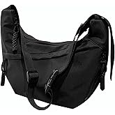 Nylon Crescent Crossbody Bag for Women, Lightweight Adjustable Shoulder Bag, Casual Travel Purse Sling Handbag