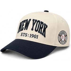 MSGEPOCY Baseball Hat for Women Men, Two-Tone Baseball Cap, Adjustable City Embroidered Cap