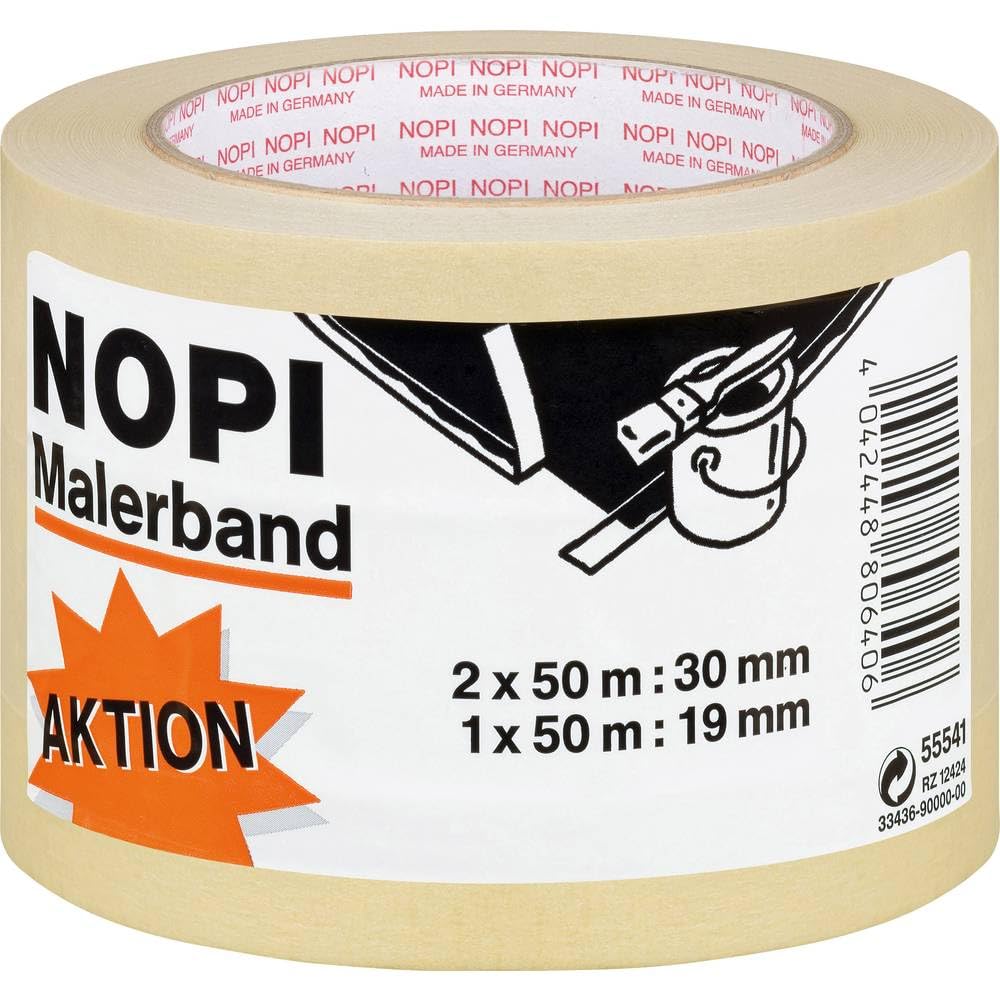 NOPI Masking Tape Tower, 2X 50 m of 3/30 mm, 1 x 50 m/19 mm, 55541 55193-00001-00