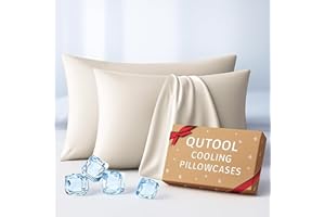 QUTOOL Premium Cooling Pillowcases King Size Set of 2 for Hot Sleepers&Night Sweats Beauty Sleep Reduces Wrinkles&Frizz Softer than Silk Pillow Cover OEKO-TEX Certified Stocking Stuffers Champagne Breathable