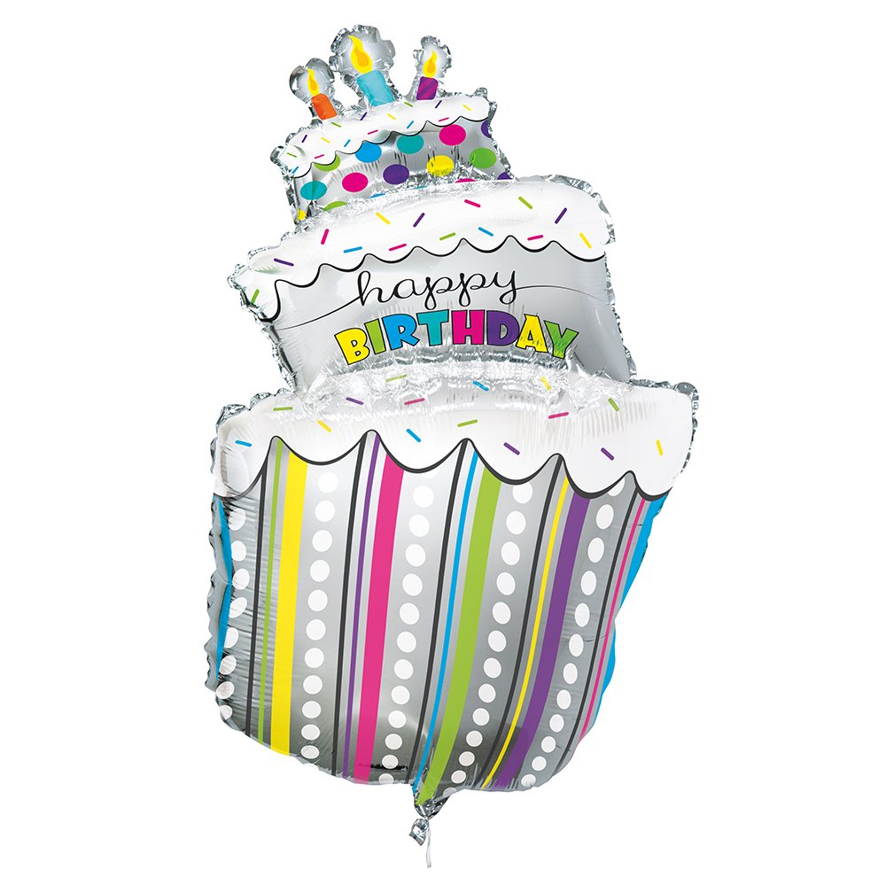 Multicolor Polka Dots Birthday Cake Giant Foil Balloon (101cm) 1 Piece - Premium Quality for Joyful Celebrations