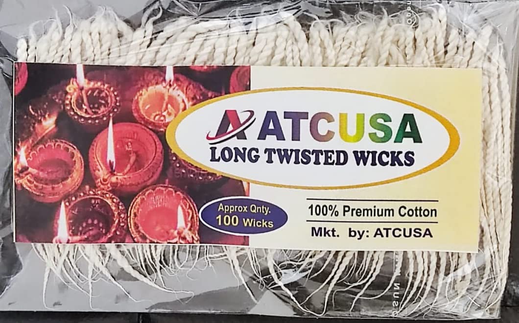 Artcollectibles India 1 Pack Cotton Flame Wick (Jyot Bati) for Diwali Lighting, Akhand Jyot, Diya, Deepak - 100 Cotton Wicks