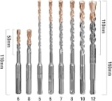 WORKPRO 8-Piece SDS Plus Drill Bit Set Carbide Tips Case 110/160 mm Mix view 2