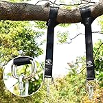 Tree Swing & Hammock Hanging Kit Straps -Two 5 ft Straps Holds 2200 lbs. -Attaches 2 Heavy Duty Carabiners Hook, Easy & Fast Swing Hanger Installation，No Stretching-Better than Swing Rope & Chain!