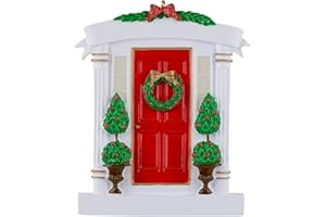 MAXORA Red Door Ornament - Our New House Personalized Christmas Ornament - Holiday Tree Decorations - Our First Christmas in New Home Keepsake - Custom for Housewarming