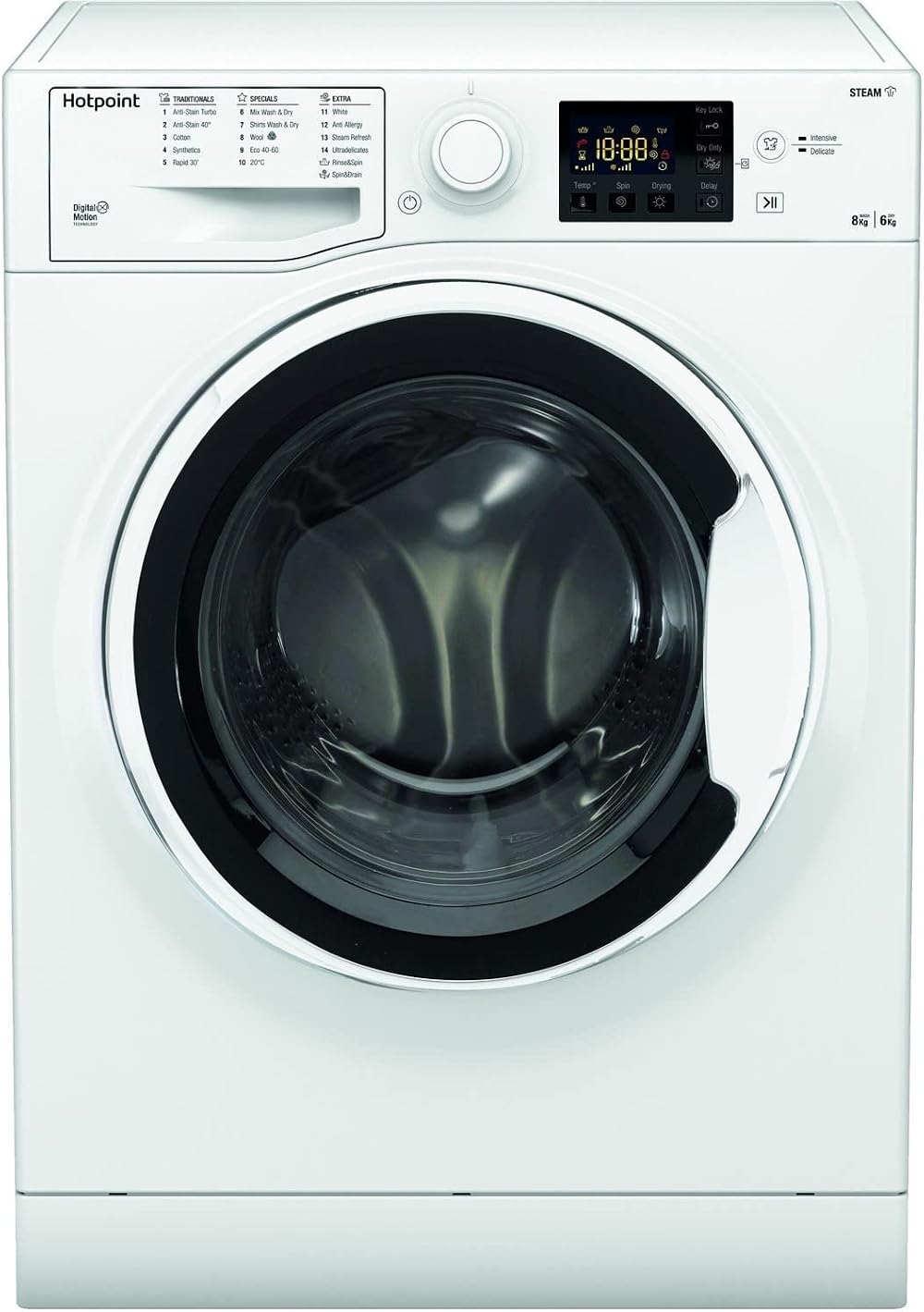 Hotpoint Futura 8kg Wash 6kg Dry Freestanding Washer Dryer 1400rpm White