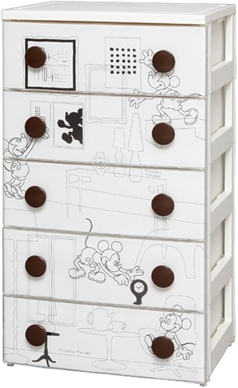 Amazon Co Jp アイリスオーヤマ ディズニー チェスト 収納ボックス 子ども用チェスト ミッキー ミニー 5段 幅55 Chg 555 ホーム キッチン