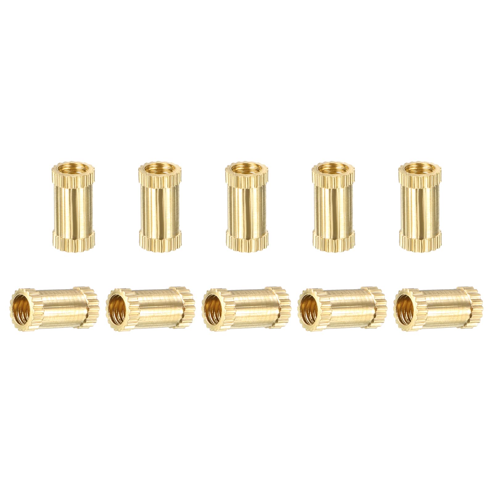 DTGN M3x8x4mm(IDxLxOD) Knurled Insert Nuts - 100 Pack - Good for Plastic Shells - Brass Female Thread Heat Set Inserts Embedment Nut