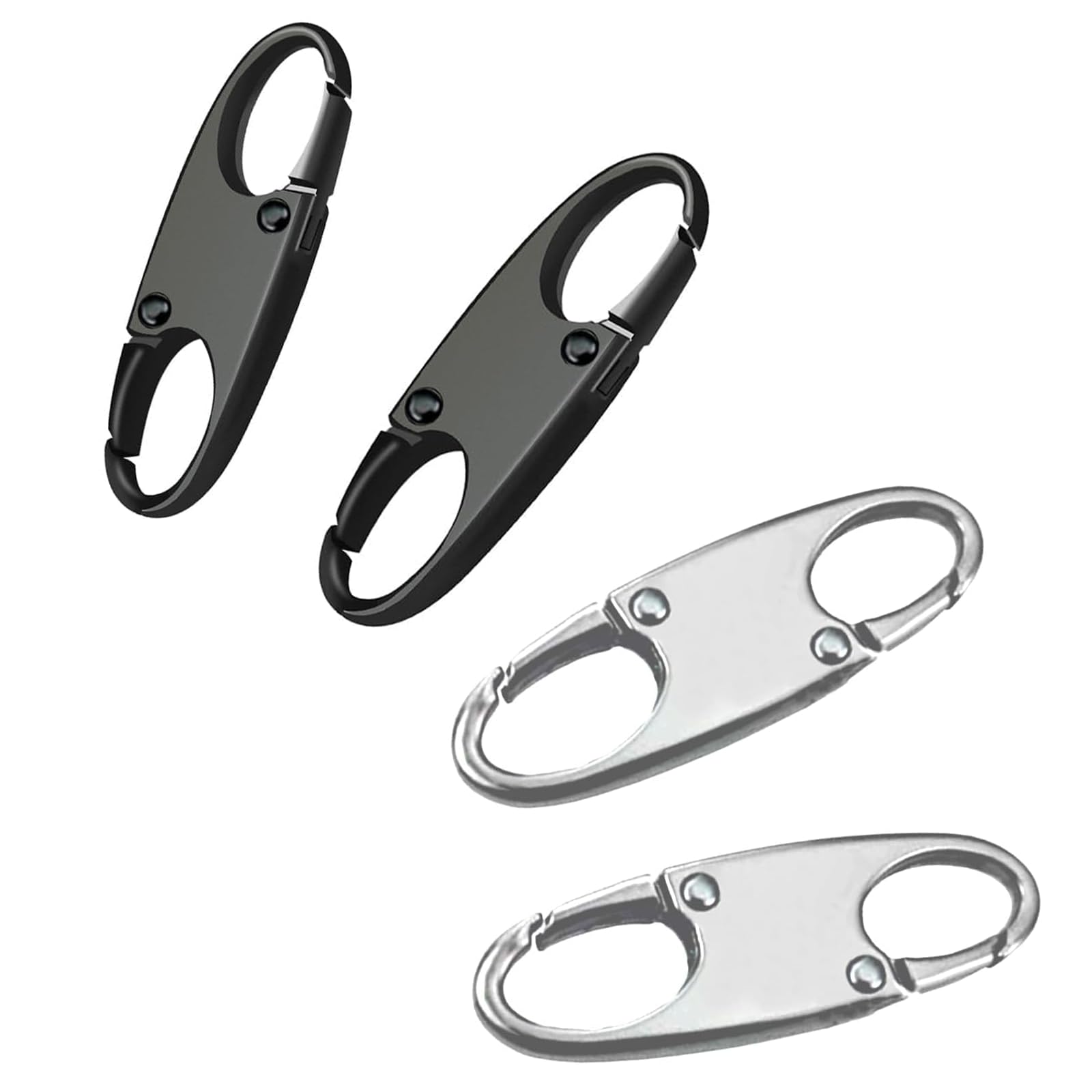 Zipper Clip Theft Deterrent,Double Opening Zipper Pull Replacement,Detachable Connectors Lock-Combo 4PCS