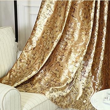Myru 1 Panel European Style Living Room Gold Curtains Room