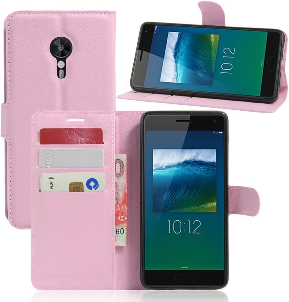 Guran® PU Leather Case for Lenovo Zuk Z2 Pro Smartphone Flip Cover Standing Function and Card Slot Mobile Case-pink