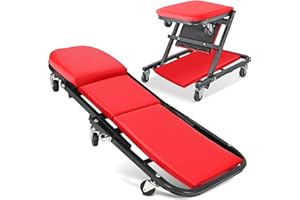 Foldable Z Creepers Automotive - AEGSOBON 2 in 1 Mechanic Creeper, 36 Inch 330 Lbs Capacity Mechanic Creeper with 6 Swivel Ca