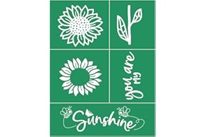 DGAGA Self-Adhesive Silk Screen Printing Stencil Mesh Stencils Sunflower Chalk Stencils Reusable Home Decor Washable for DIY Halloween Sign, Wood,Ceramic,Pillow(You're My Sunshine,8.5x11inches)