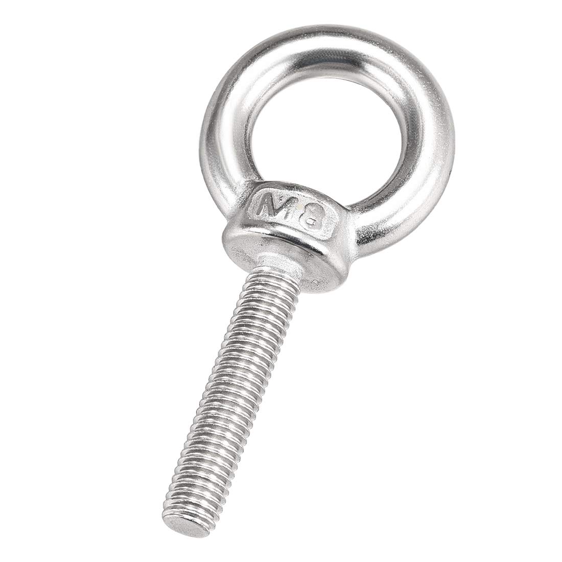 Sourcingmap Lifting Eye Bolt M8 x 40mm Male Thread 304 Stainless Steel for Hanging, Pack of 2