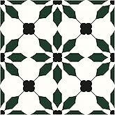 MORCART 20PCS 7.87" x 7.87" Peel and Stick Floor Tile, Black Green | Self-Adhesive DIY Vinyl Flooring, Removable and Waterproof Tile Sticker for Bathroom, Kitchen, Wall, Bedroom, Stairs