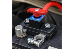 Heavy Duty Battery Disconnect Switch, 12-24V Master Isolator Cut-Off Compatible with Car, RV, Boat, Marine, ATV Power Managem