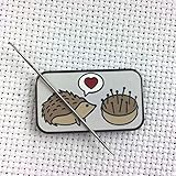 Hedgehog Pincushion Love Enamel Needle Minder