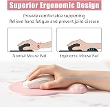 Hsurbtra Ergonomic Gel Mouse Pad with Wrist Rest Pink 9.5 x 8.3 in view 2