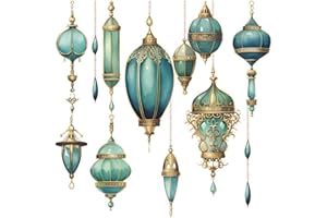 Ramadan Wall Decor Stickers Islamic Muslim Wall Stickers Eid Mubarak Wall Decals Lantern Moon Star Window Clings for Home Wal