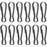 SOFPLATE 1 Box 50Pcs Metal Spring Hooks Black Lanyard Snap Clip Hooks 1.24 Inch Gourd Iron Push Gate Hanging Clasp Buckle Findings for Keychains ID Cards Purses Curtains Pet Tags Supplies DIY Making