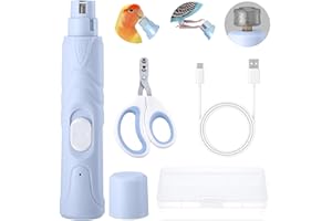 LUKHMELF Bird Nail Grinder,Bird Beak Grinder,Silenced Bird Nail File with LED Lamp,Suitable for Budgerigars,Parakeets,Conure,
