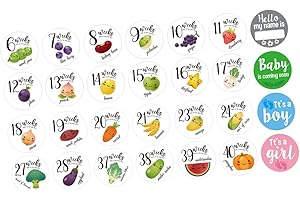 MERRYHAPY 28pcs Maternity Belly Stickers Fun Pregnancy Bump Decals for Weekly Growth Photography Unique