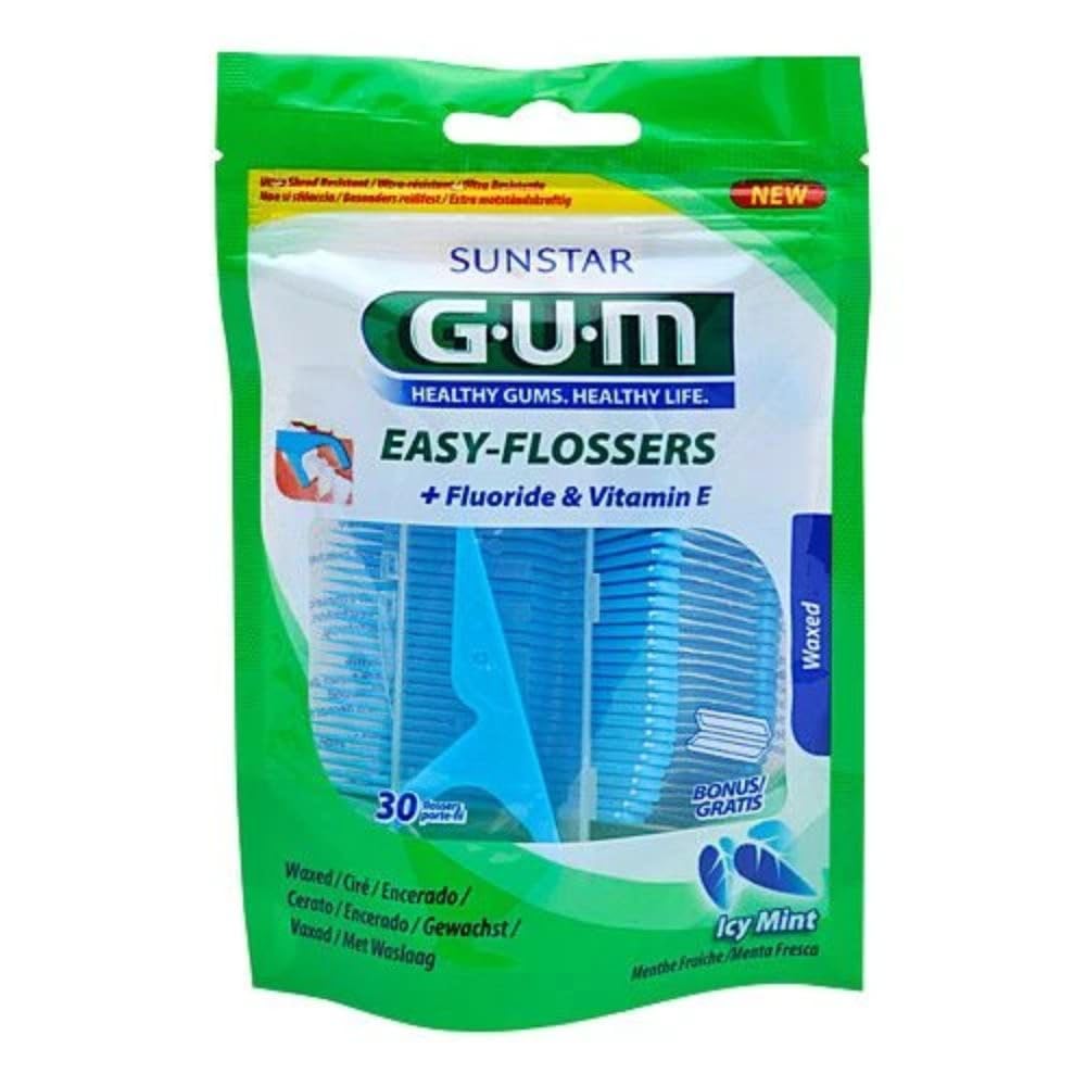 Gum Easy- Flossers: silk-floss, including holder (Pack of 30 pieces).