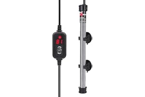hygger Submersible Aquarium Heater, 100W 150W 200W 300W Adjustable Fish Tahk Heater with Temperature Controller, LED Display, Small Aquarium Betta Heater for up to 20/26/40/48 Gallons