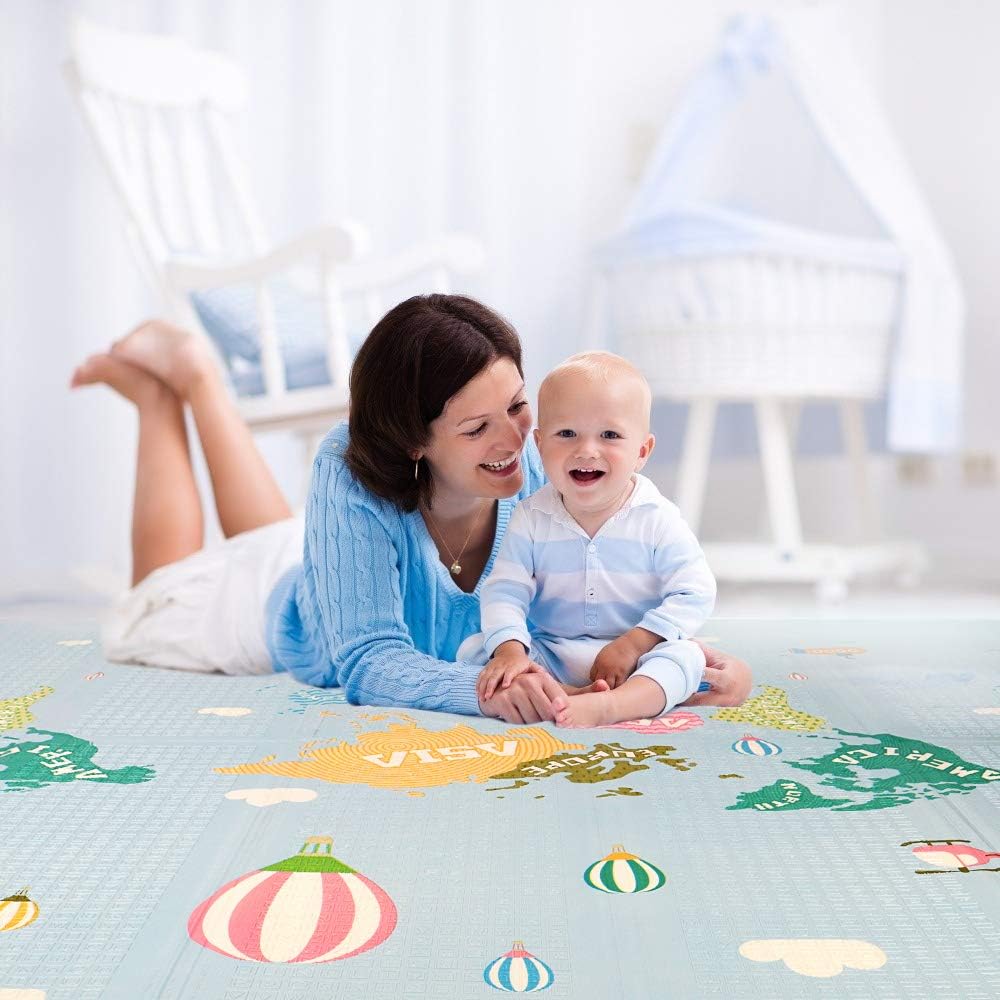 Ounuo Tapis De Jeu Pour Bebe Enfant Tapis Pliable Deveil Et De Jeux Pour Bebe Tapis Epaissie Pliable En Mousse Antiderapant Impermeable Appliquer A Linterieur Et Lexterieur Non Bebe Puericulture Eveil Et