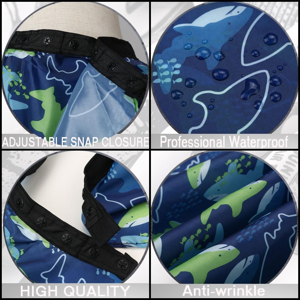 Borogo Professional Waterproof Hair Styling Cape Haircuting Salon Cape Gown Hair Salon with Snap Closure Yellow Stripes