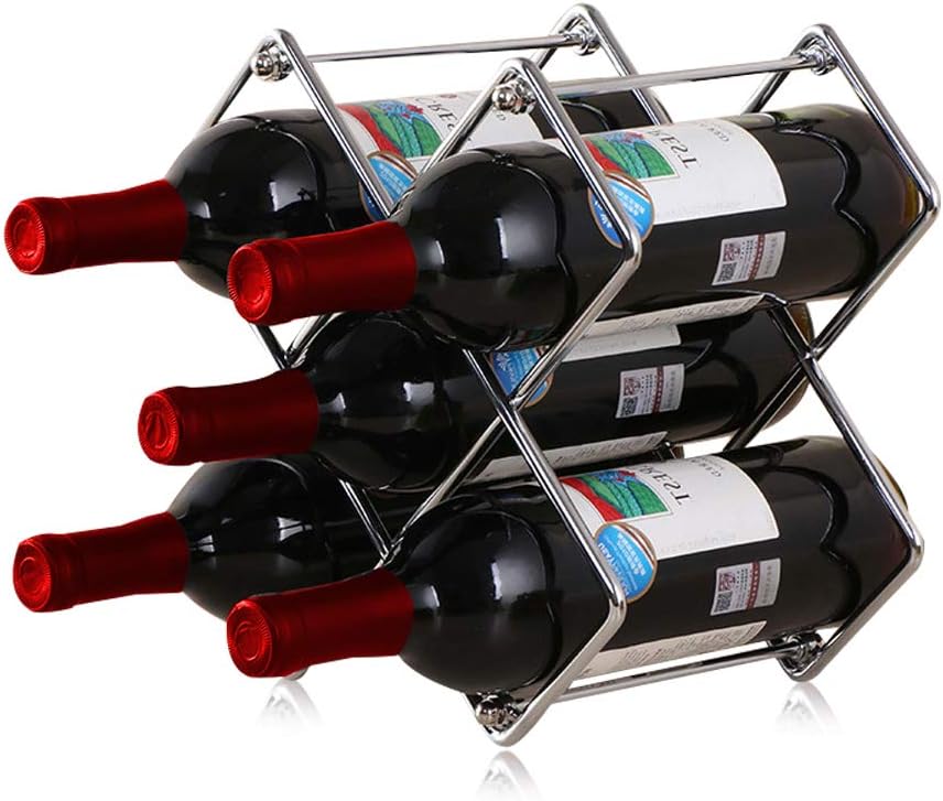 Wine Rack 5 Bottles Wine Storage Holder Foldable FreeStanding Wine