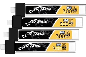 ZEVORO 4pcs BT2.0 300mAh 1S Battery 3.8V 75C FPV Lipo Battery with BT2.0 Plug Connector for FPV Tiny Whoop 1S Brushless Whoop Drone