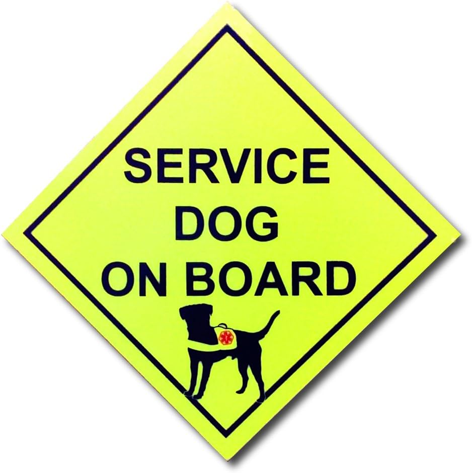 CoolHubcaps Reflective Service Dog On Board Auto Magnet