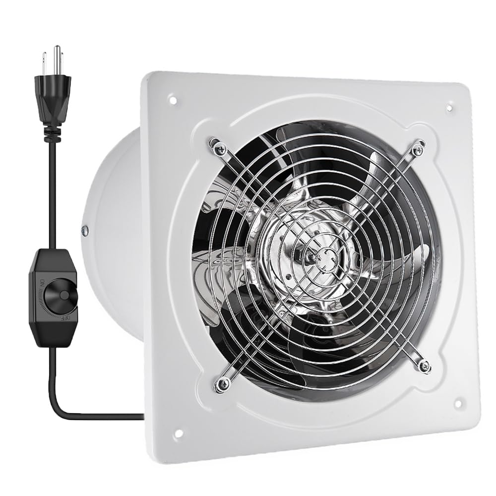Photo 1 of 10" Kitchen Exhaust Fan with Variable Speed Controller, 1058CFM Wall Mount Ventilation Fans, Metal Attic Exhaust Fan, Small Fume Extractor Ventilation Fan for Kitchen Bathroom Shop Smoking Room Garage